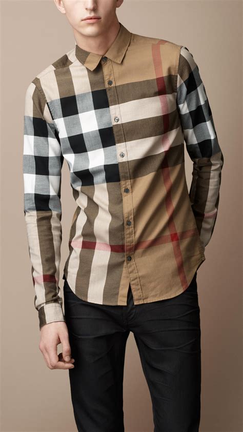 burberry check t shirt|Burberry men's button up shirt.